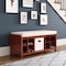 John Louis Home Solid Wood Entryway Bench - 1 Bins & 2 Shoe Divider Red Mahogany JLH-EB-M2 - alternate 1